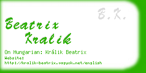 beatrix kralik business card